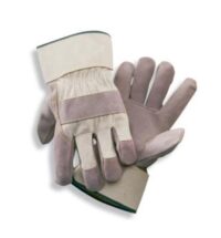 Radnor® Small Side Split Leather Palm Gloves With Safety Cuff, Duck Canvas Back And Reinforced Knuckle Strap, Pull Tab, Index Finger And Fingertips