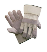 Radnor® Large Side Split Leather Palm Gloves With Safety Cuff, Duck Canvas Back And Double Leather On Palm, Fingers And Thumb