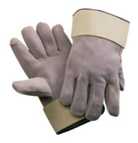 Radnor® Large Side Split Leather Palm Gloves With Safety Cuff, Full Leather Back And Wing Thumb