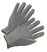 Radnor® Large Split Cowhide Unlined Drivers Gloves With Straight Thumb, Slip-On Cuff, Brown Hem And Shirred Elastic Back