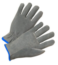 Radnor® X-Large Split Cowhide Unlined Drivers Gloves With Straight Thumb, Slip-On Cuff, Blue Hem And Shirred Elastic Back