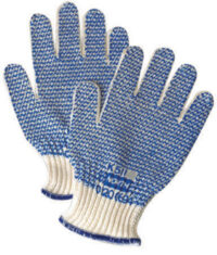 North® by Honeywell Large Grip N® Abrasion Resistant Blue PVC Coated Work Gloves With Seamless Liner And Continuous Knit Cuff