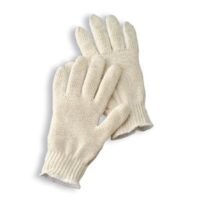 Radnor® Ladies Natural Medium Weight Cotton Ambidextrous String Gloves With Knit Wrist