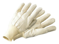 Radnor® Men's White 8 Ounce Cotton/Polyester Blend Cotton Canvas Gloves With Knitwrist