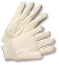 Radnor® Men's White 8 Ounce 100% Cotton Canvas Gloves With Knitwrist