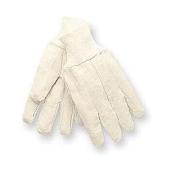 Radnor® Large White 8 Ounce Reversible Cotton/Polyester Blend Cotton Canvas Gloves With Knitwrist