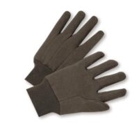 Radnor® Ladies Brown 10 Ounce Premium 100% Cotton Jersey Gloves With Knitwrist