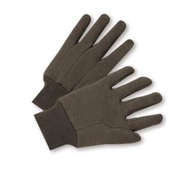 Radnor® Ladies Brown 10 Ounce Premium 100% Cotton Jersey Gloves With Knitwrist