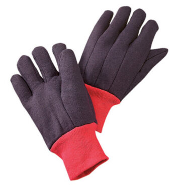 Radnor® X-Large Brown Cotton And Polyester Jersey Uncoated Work Gloves With Red Fleece Lining And Red Knit Wrist