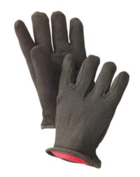 Radnor® Men's Brown 14 Ounce 100% Cotton Jersey Gloves With Slip-On Cuff And Red 100% Cotton Fleece Lining