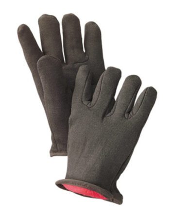 Radnor® Men's Brown 14 Ounce 100% Cotton Jersey Gloves With Slip-On Cuff And Red 100% Cotton Fleece Lining