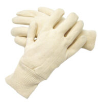 Radnor® Men's White 7 Ounce Reversible 100% Cotton Jersey Gloves With Knitwrist