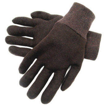 Radnor® Ladies Brown 9 Ounce Reversible Cotton/Polyester Blend Jersey Gloves With Knitwrist