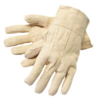 Radnor® Men's White 8 Ounce Cotton/Polyester Blend Cotton Canvas Gloves With Band Top Cuff