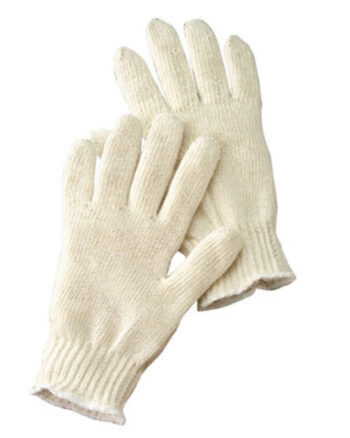 Radnor® Large Natural Medium Weight Polyester/Cotton Seamless String Gloves With Knit Wrist