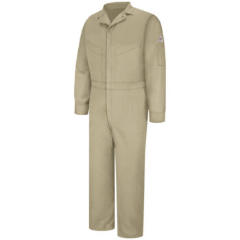 Bulwarkﾮ 38" Khaki Cotton Excel FRﾮ ComforTouchﾙ Nylon Flame Resistant Coverall With Zipper Closure