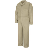 Bulwarkﾮ 40" Khaki Cotton Excel FRﾮ ComforTouchﾙ Nylon Flame Resistant Coverall With Zipper Closure