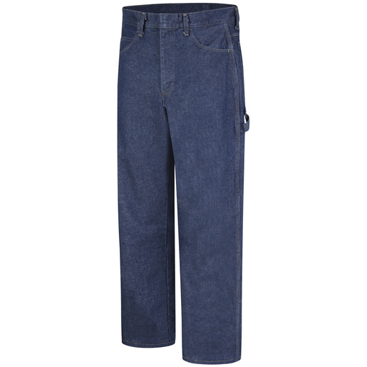 Bulwarkᆴ 44" X 32" Blue Denim Cotton Flame Resistant Dungarees With Button Closure