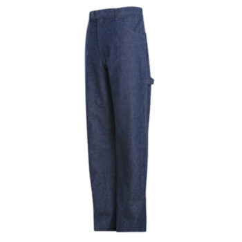 Bulwarkﾮ 48" X 32" Blue EXCEL FRﾮ Cotton Denim Pre-washed Flame Resistant Dungaree With Zipper And Snap Closure