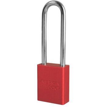 American Lockﾮ Red Anodized Aluminum 5 Pin Tumbler Safety Padlock Boron Alloy Shackle