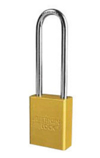 American Lockﾮ Yellow 1 1/2" X 3/4" Aluminum Safety Lockout Padlock With 1/4" X 3" X 3/4" Shackle (6 Locks Per Set, Keyed Differently)