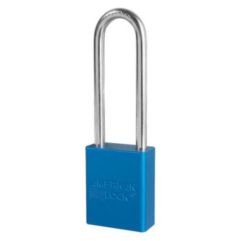 American Lockﾮ Blue Anodized Aluminum 5 Pin Tumbler Padlock Boron Alloy Shackle