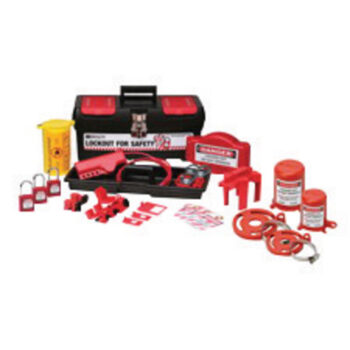 Bradyﾮ Black, Red And Yellow Personal Valve And Electrical Lockout Kit Includes (9) Lockouts, (3) Group Lockout Hasps, (3) Heavy Duty Lockout Tags, (1) Medium Lockout Toolbox And (3) Keyed Alike Safety Padlocks