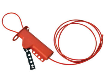 Bradyﾮ Red 6" X 3 1/4" X 1 1/4" Impact Modified Glass Filled Nylon All Purpose Cable Lockout With 8' Sheathed Cable