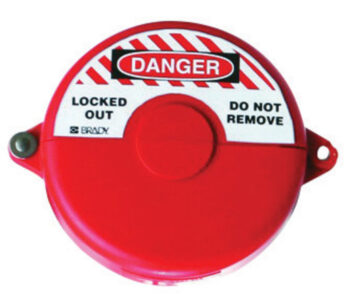 Bradyﾮ Red Injection Molded Polypropylene Small Gate Valve Lockout With 3/8" Shackle