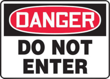 Accuform Signsﾮ 7" X 10" Black, Red And White 4 mils Adhesive Vinyl Admittance And Exit Sign "DANGER DO NOT ENTER"