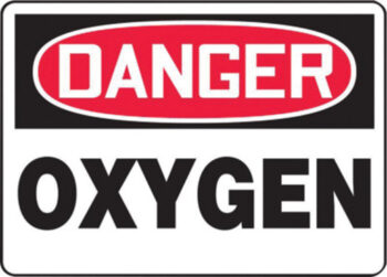 Accuform Signsﾮ 7" X 10" Black, Red And White 0.040" Aluminum Chemicals And Hazardous Materials Sign "DANGER OXYGEN" With Round Corner