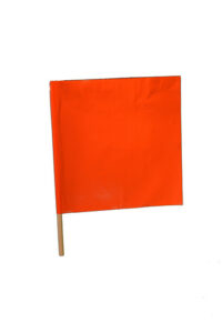 Cortina Safety Products 18" X 18" Red And Orange Heavy Duty Vinyl Handheld Warning Flag With 24" Wood Dowel Handle