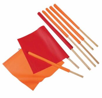Cortina Safety Products 24" X 24" Hi-Viz Orange Reinforced Vinyl Heavy Duty Warning Flag With 36" Wood Dowel Handle
