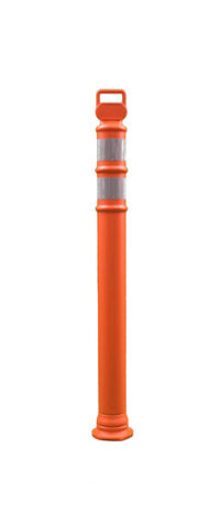 Cortina Safety Products 45" Orange Polyethylene Easy Grab Flared Delineator Post With (2) 3" Hi-Intensity Stripes