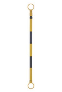 JBCﾙ 3 1/2' - 6' Black And Yellow Plastic Reflective Retractable Cone Bar With Engineer Grade Reflective Tape (For Use With PVC Traffic Cones And Delineators)