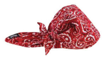 Ergodyne Red Western Chill-Itsﾮ 6710CT Advanced PVA Evaporative Cooling Triangle Hat With Tie Closure And Towel