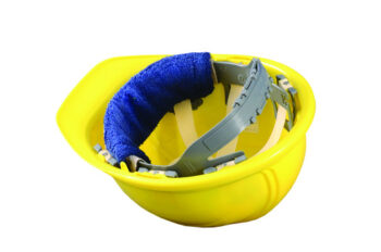 OccuNomix Gray Toppersﾮ Terry Cloth Regular Hard Hat Sweatband With Clip-On Closure