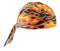 OccuNomix Big Flames Tuff Nougiesﾙ 100% Cotton Doo Rag Tie Hat With Plastic Hook Closure And Holographic Hangtag