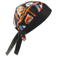 OccuNomix Motorcycle Tuff Nougiesﾙ 100% Cotton Doo Rag Tie Hat With Plastic Hook Closure And Holographic Hangtag