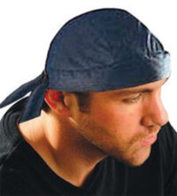 OccuNomix Navy Blue Tuff Nougiesﾙ 100% Cotton Deluxe Doo Rag Tie Hat With Elastic Rear Band