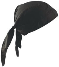 OccuNomix Black Tuff Nougiesﾙ 100% Cotton Deluxe Doo Rag Tie Hat With Elastic Rear Band