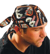 OccuNomix Assorted Color Tuff Nougiesﾙ 100% Cotton Deluxe Doo Rag Tie Hat With Elastic Rear Band