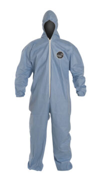 DuPontﾙ Large Blue Safespecﾙ 2.0 Temproﾮ Disposable Water And Flame Resistant Coveralls With Front Zipper Closure And Set Sleeves (25 Per Case)