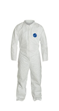 DuPontﾙ 3X White Safespecﾙ Tyvekﾮ Flash Spun Polyethylene Disposable Coveralls With Front Zipper Closure, Collar, Elastic Waist And Open Wrists And Ankles