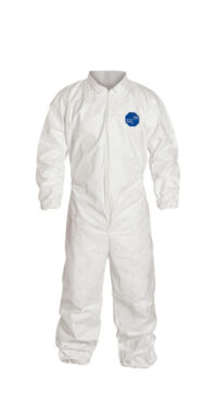 DuPontﾙ 2X White SafespecﾙTyvekﾮ Flash Spun Polyethylene Disposable Coveralls With Front Zipper Closure, Collar, Elastic Waist, Elastic Ankles And Elastic Wrist