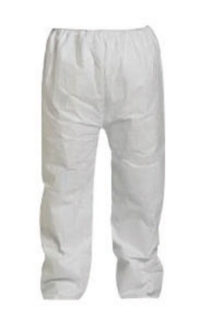 DuPontﾙ Large White Safespecﾙ 2.0 5.4 mil Tyvekﾮ Disposable Pants With Elastic Closure, Open Ankles And Elastic Waist (50 Per Case)