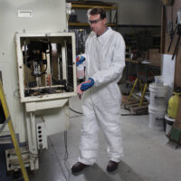 Radnorﾮ 4X White Pro-2 Microporous Film Laminated To Spunbond Polypropylene Disposable Coveralls With Front Zipper Closure