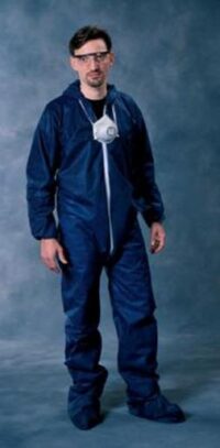 Radnorﾮ 3X Blue Spunbond Polypropylene Disposable Coveralls With Front Zipper Closure And Attached Hood And Boots