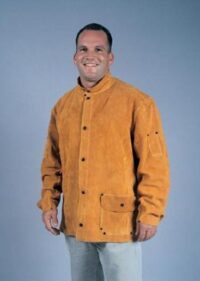 Radnorﾮ Small 30" Bourbon Brown Premium Side Split Leather Jacket With Front Snap Closure, Outside Pocket And Soapstone Pocket On Each Sleeve