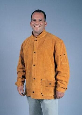 Radnorﾮ X-Large 30" Bourbon Brown Premium Side Split Leather Jacket With Front Snap Closure, Outside Pocket And Soapstone Pocket On Each Sleeve